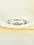 Sterling Silver Stackable Peridot Halo Rings for Women