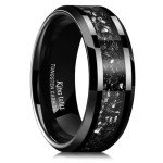 King Will Men's Tungsten Meteorite Inlay Wedding Band