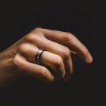 King Will Men's Tungsten Meteorite Inlay Wedding Band