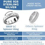Sterling Silver Moon Star Fidget Spinner Ring