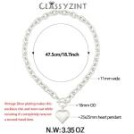 Vintage Silver Heart Toggle Choker Necklace