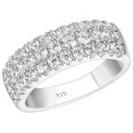 Three Row Eternity Ring for Women in Sterling Silver
