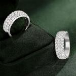 Three Row Eternity Ring for Women in Sterling Silver
