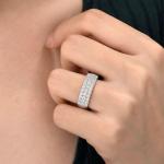 Three Row Eternity Ring for Women in Sterling Silver