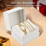 Dainty Gold Women's Watch and Jewelry Set