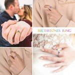 Personalized Sterling Silver Name Ring with Birthstones