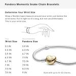 PANDORA Two-Tone Heart Clasp Snake Chain Bracelet