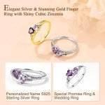 Personalized Sterling Silver Name Ring with Birthstones