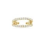 0.20 ct. Diamond 2-Row Yellow Gold Ear Cuff