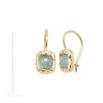 Aquamarine Drop Earrings in 14K Gold-Plated Silver