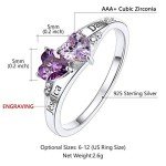 Personalized Sterling Silver Name Ring with Birthstones