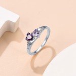 Personalized Sterling Silver Name Ring with Birthstones