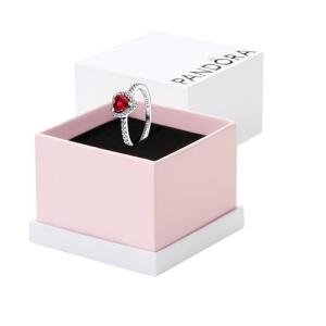 PANDORA Red Heart Sterling Silver Stackable Ring