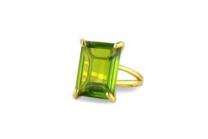 Vibrant Peridot Gold Filled Statement Ring