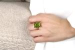 Vibrant Peridot Gold Filled Statement Ring