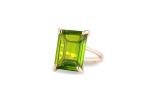 Vibrant Peridot Gold Filled Statement Ring
