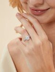 Teardrop Halo Sterling Silver Bridal Ring Set