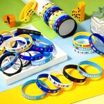 200 Pcs Autism Awareness Silicone Bracelets Set