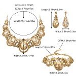 BriLove Women's Champagne Gold Crystal Jewelry Set