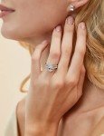 Teardrop Halo Sterling Silver Bridal Ring Set