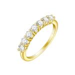 7-Stone Moissanite Eternity Ring in Silver & Gold