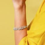 Silpada Hematite Bead Sterling Silver Bracelet 7.5