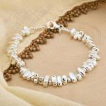 Silpada Hematite Bead Sterling Silver Bracelet 7.5