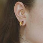 Stainless Steel Stacked Ring Cuffs for Ear Gauges