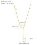 Dainty Crescent Moon Star Pendant Necklace in Silver