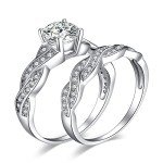 14K Gold Plated Infinity Engagement Ring Set