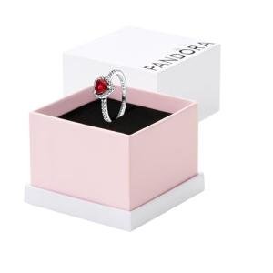 PANDORA Red Heart Sterling Silver Stackable Ring