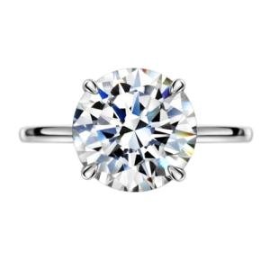 Stunning 4ct Round CZ Sterling Silver Engagement Ring
