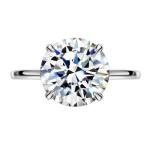 Stunning 4ct Round CZ Sterling Silver Engagement Ring