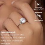 Stunning 4ct Round CZ Sterling Silver Engagement Ring