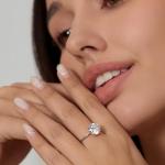 Stunning 4ct Round CZ Sterling Silver Engagement Ring