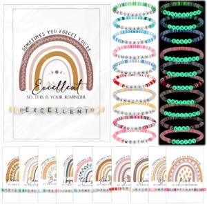 Inspirational Glow-in-the-Dark Rainbow Bracelets Set