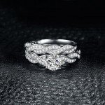 14K Gold Plated Infinity Engagement Ring Set