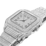Men's Gold Iced Out Diamond Watch & Necklace Set