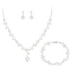 Elegant Silver-Plated Wedding Jewelry Set for Brides