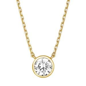PAVOI 18K Gold Vermeil CZ Solitaire Choker Necklace