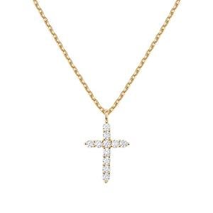 PAVOI 18K Yellow Gold Cross Pendant Necklace