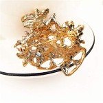 Vintage Rhinestone Christmas Bell Flower Brooch