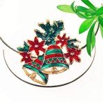 Vintage Rhinestone Christmas Bell Flower Brooch
