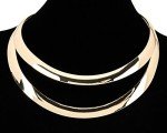 Stainless Steel Two-Layer Silver Choker Necklace