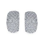 Sparkly Silver Clip-On Half Dome Bridal Earrings