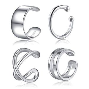 925 Sterling Silver Non-Piercing Ear Cuffs - 4 Styles