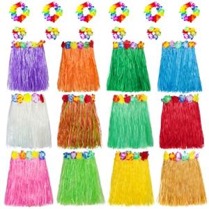 Hawaiian Luau Hula Skirt Set with Accessories