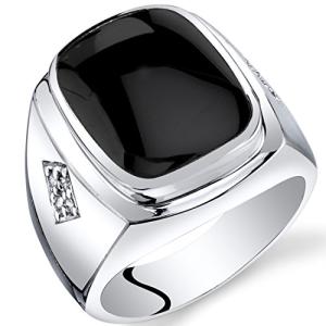 Men's Black Onyx Signet Ring in Sterling Silver