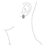 Sparkly Silver Clip-On Half Dome Bridal Earrings