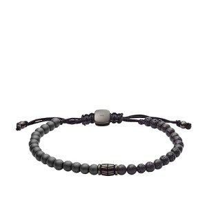 Men's Smoke Color Beaded Bracelet by Fossil